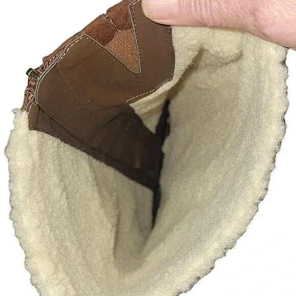 TOMMY HILFIGER Women's Suede Sherpa Lined Zippered NEW 9 Bohemian‎ Chic - Picture 4 of 6